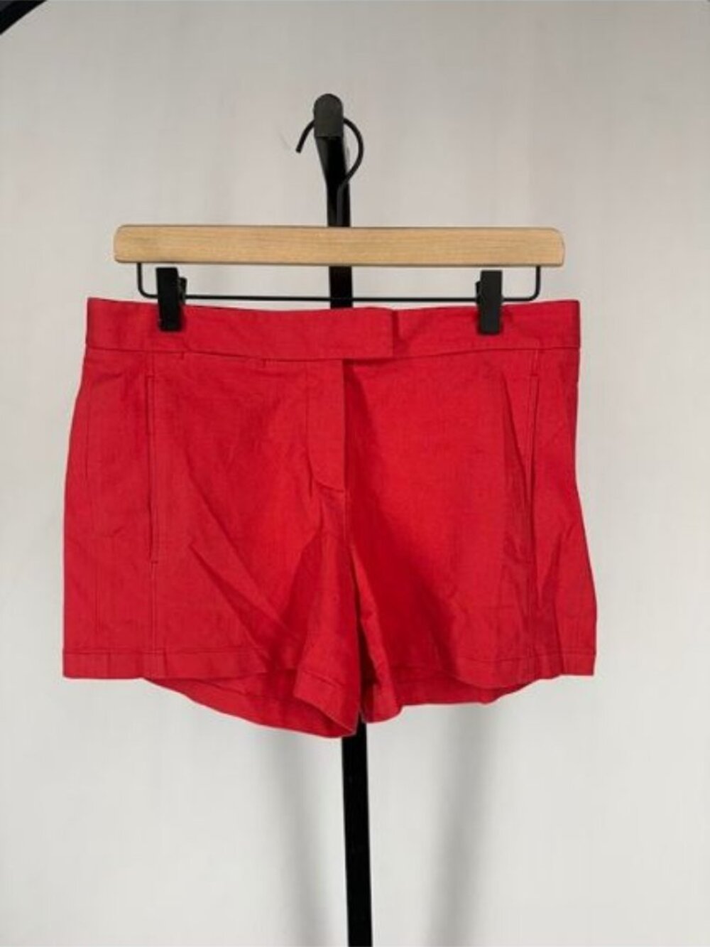 Theory Bright Red Cotton Shorts